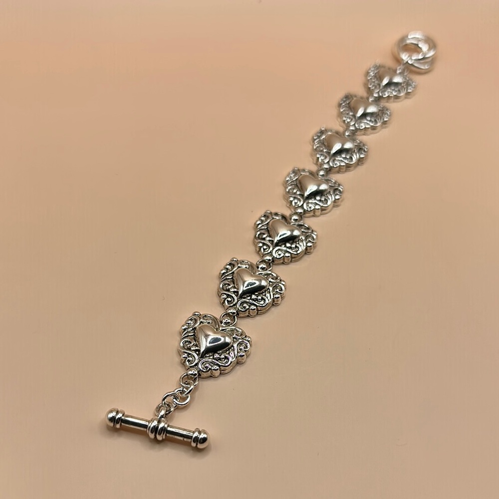 Elegant Silver Heart Bracelet